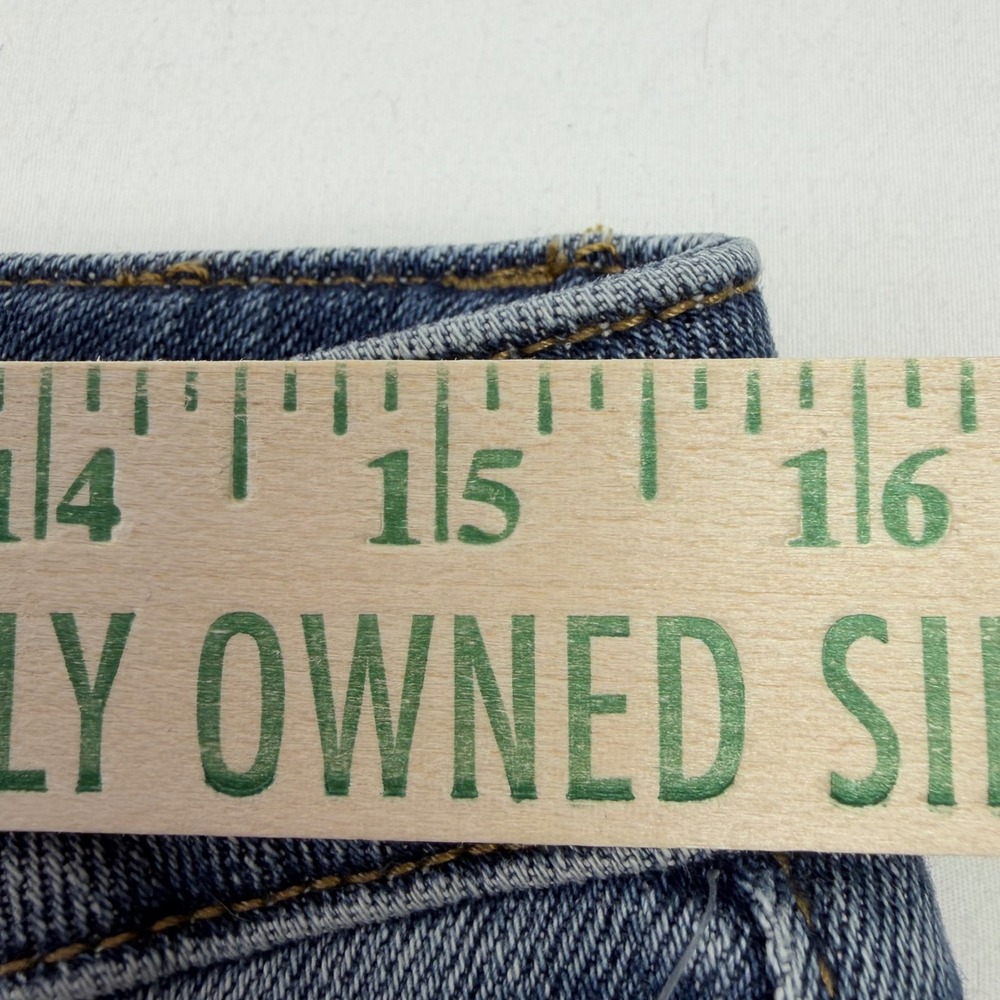 NWT Vigoss Marley Flare Jeans Womens 29 Mid Rise Raw Hem Blue Denim Boho Pintuck - Picture 8 of 12